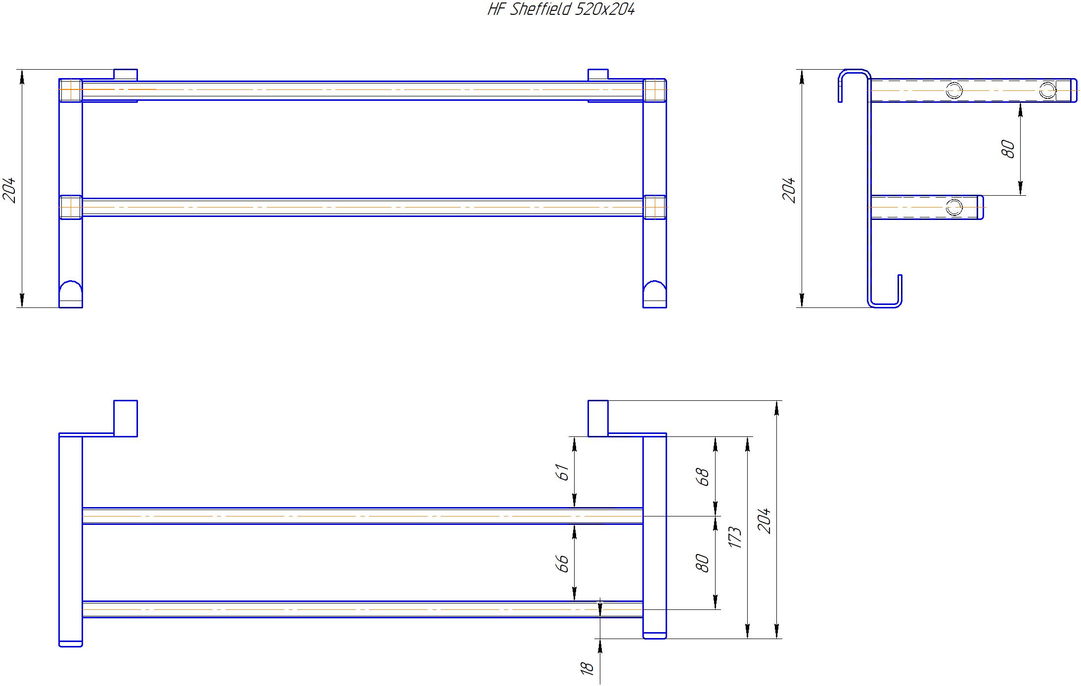 Полиця HF Sheffield 520x204 5