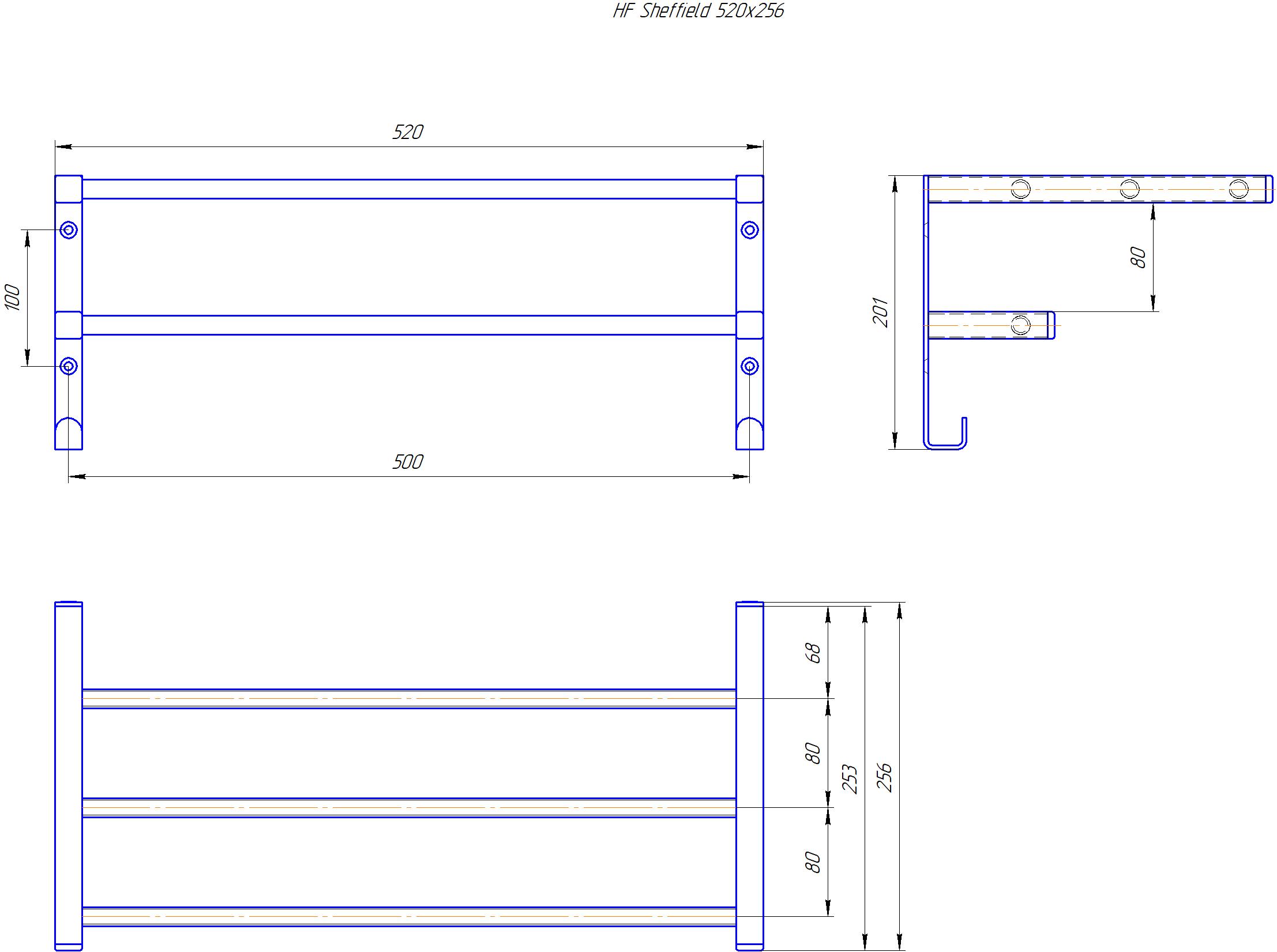 Полиця HF Sheffield 520x256 (настінне кріплення) 4