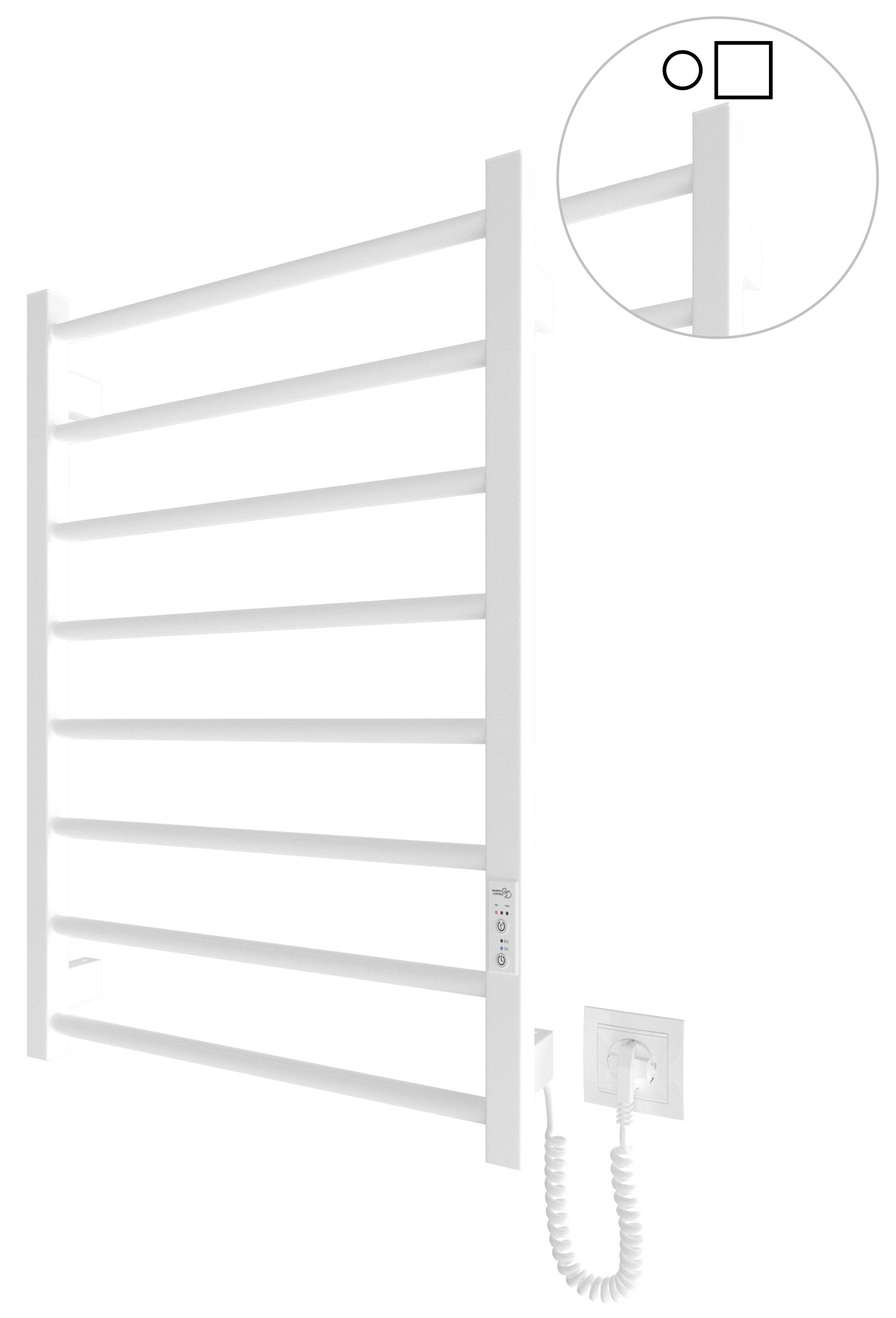 Електрична рушникосушарка HF Leeds 770x530 білий мат 1