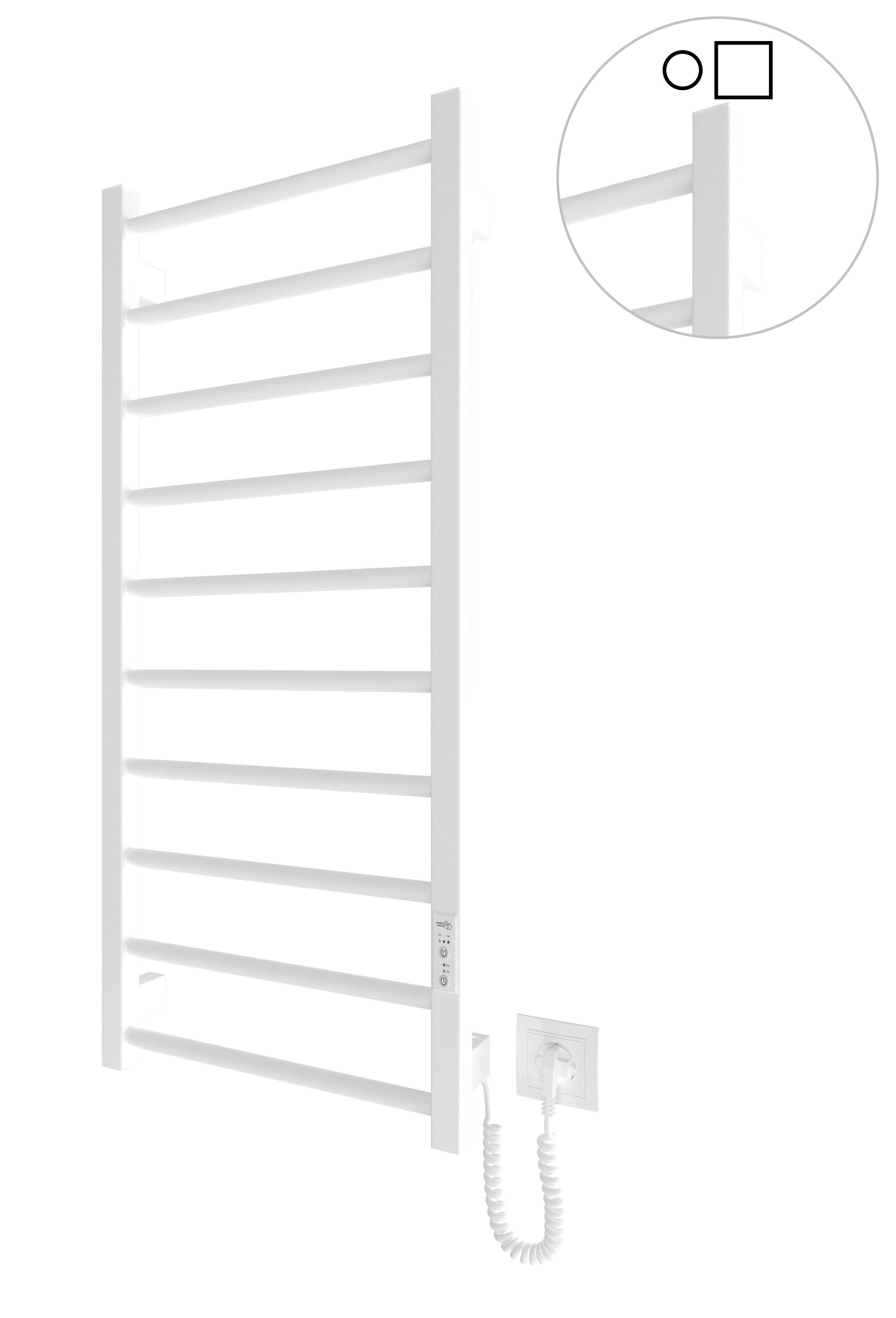 Електрична рушникосушарка HF Leeds 970x430 білий мат 1