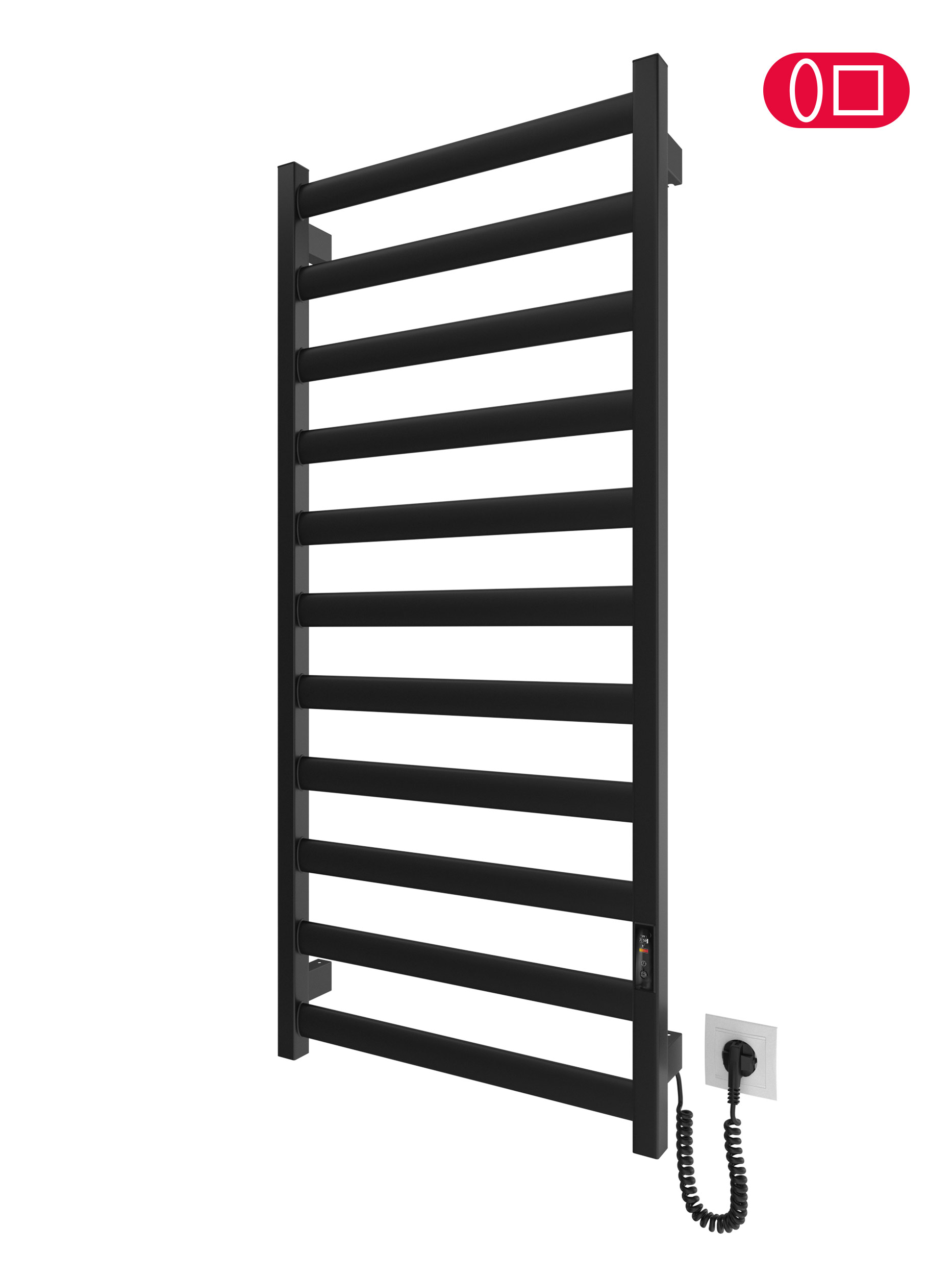 Електрична рушникосушарка HF Chester 1170x530 чорний мат TR 4.0
