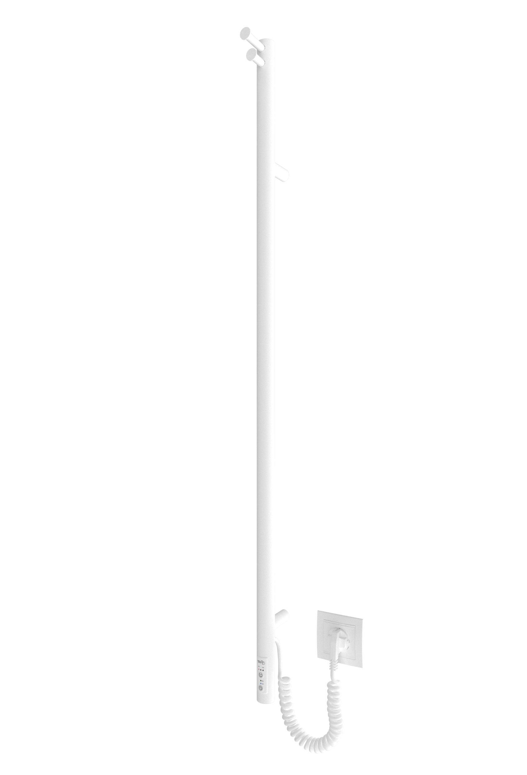 Електрична рушникосушарка Рей Ø30 L1100х30/130 TR КТ білий мат